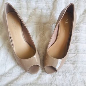 CL By Laundry Women’s Beige Tan Open Toe Heels 9